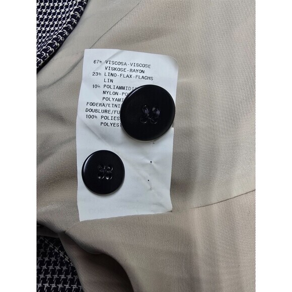 Vintage ARMANI COLLEZIONI Houndstooth Blazer Sz 6 Made In Italy Black & Tan - Picture 9 of 9